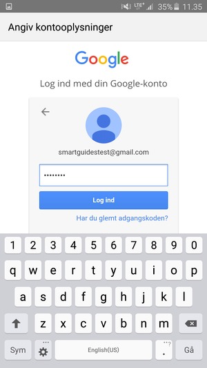 Indtast din Gmail adgangskode og vælg Log ind