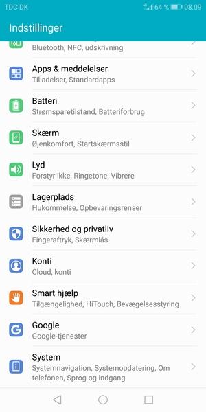 Scroll til og vælg System