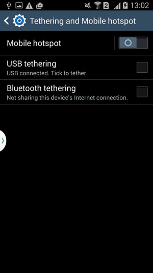 Select Portable Wi-Fi hotspot / Mobile hotspot