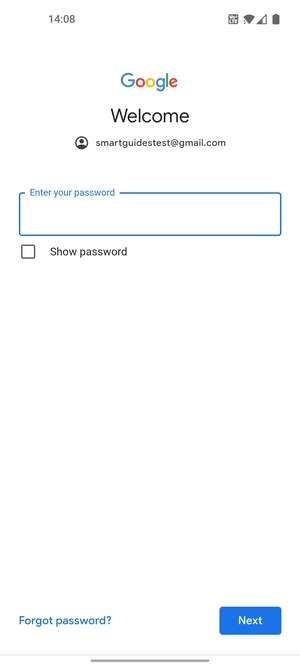Enter your password and select Next