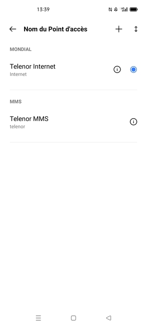 Sélectionnez le bouton du Menu