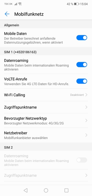 Schalten Sie Datenroaming an oder aus