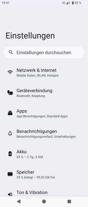 Wählen Sie Netzwerk & Internet
