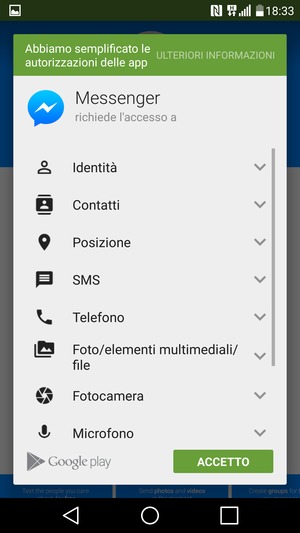 Seleziona ACCETTO