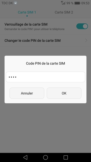 Veuillez confirmer votre nouveau code PIN et sélectionner OK