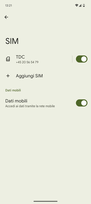 Seleziona Aggiungi SIM