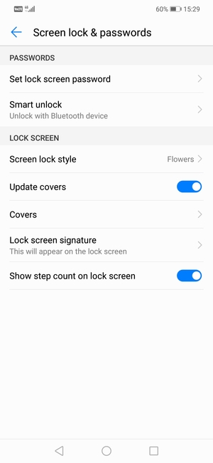 Select Set lock screen password