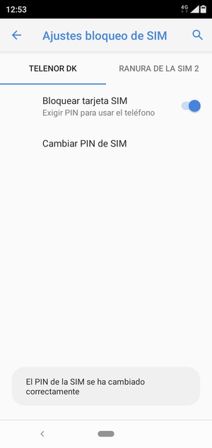 Su PIN de la SIM ha sido cambiado