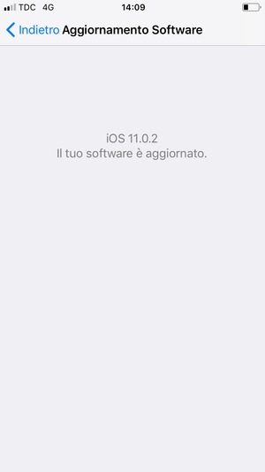 Se il tuo iPhone è aggiornato, vedrai la schermata seguente.