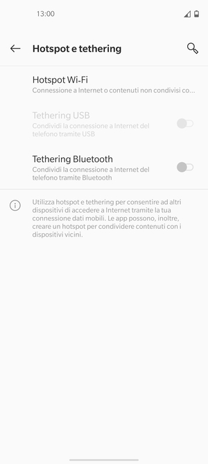 Seleziona Hotspot Wi-Fi