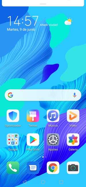 Deslice hacia abajo el menú superior