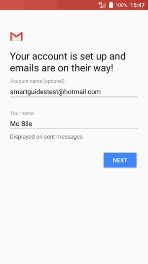 Give your account a name and enter your name. Select NEXT