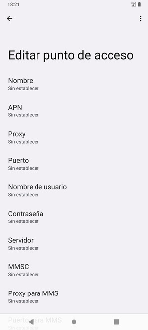 Introduzca la información de MMS