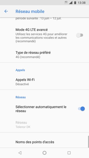 Faites défiler et sélectionnez Noms des points d'accès