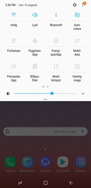 Välj Ljud för att byta till vibrationsläge