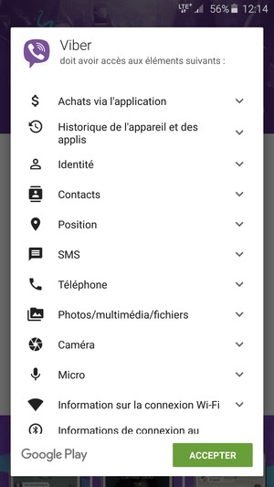 Sélectionnez ACCEPTER