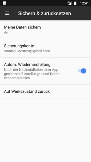Wählen Sie Sicherungskonto