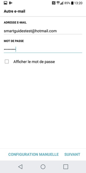 Saisissez votre adresse e-mail et votre mot de passe. Sélectionnez SUIVANT