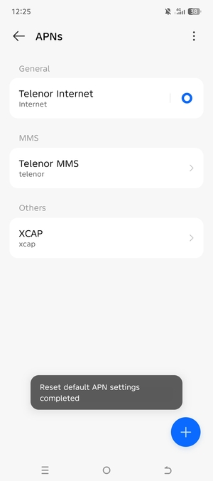 Your phone will reset to default Internet and MMS settings