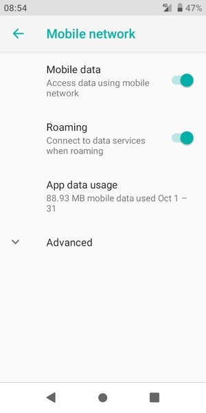 Turn Roaming on or off