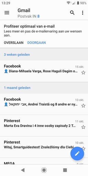 Uw Gmail is klaar voor gebruik