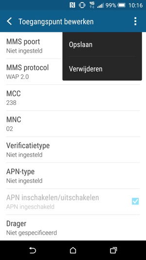 Selecteer Opslaan