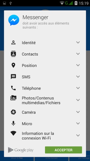 Sélectionnez ACCEPTER