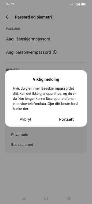 Velg Fortsett