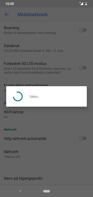 Vent til søket er ferdig