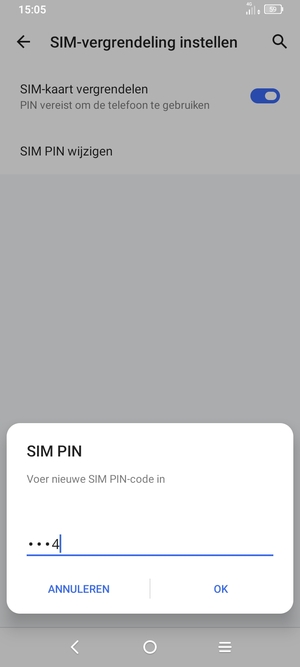 Voer uw Nieuwe SIM PIN in en selecteer OK