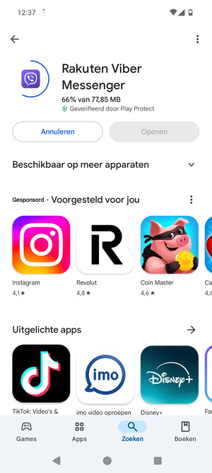 Wacht tot het installatieproces beëindigd is