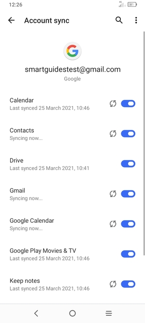Your information will be synchronised