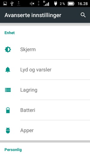 Bla til og velg Batteri