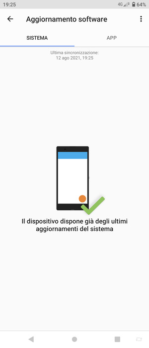 Se il tuo telefono è aggiornato, vedrai la seguente schermata