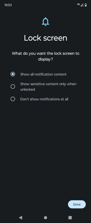 Select your preferred option and select Done