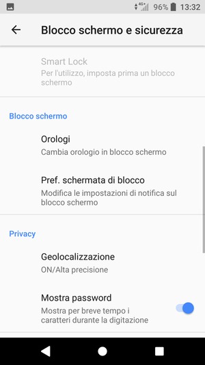 Scorri e seleziona Geolocalizzazione