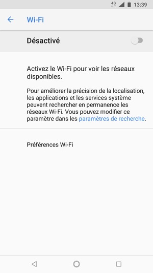 Activer le Wi-Fi