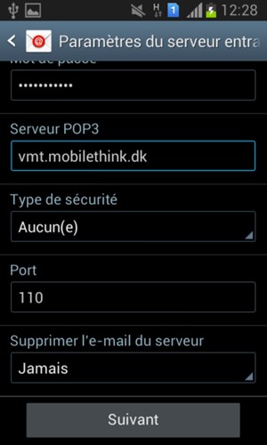 Faites défiler vers le bas et sélectionnez Suivant