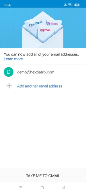 Select TAKE ME TO GMAIL
