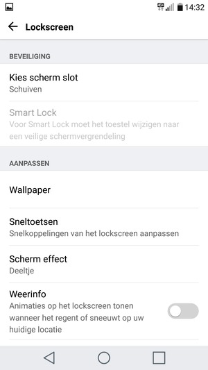 Selecteer Kies scherm slot