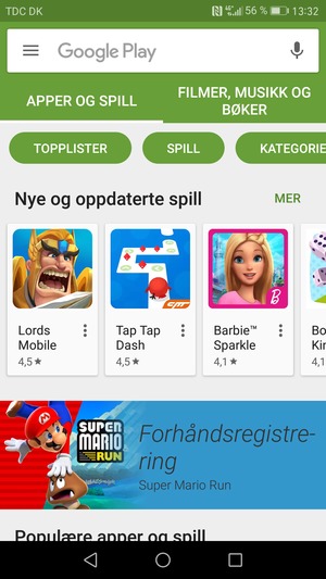Velg søkefelt