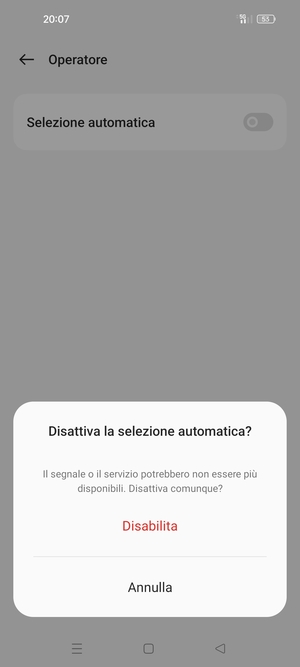 Seleziona Disabilita