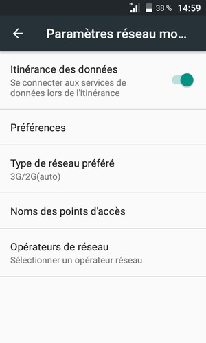 Activer ou désactiver Itinérance de données