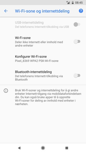 Velg Konfigurer Wi-Fi-sone