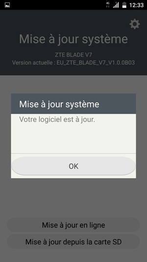 Si votre téléphone est à jour, sélectionnez OK