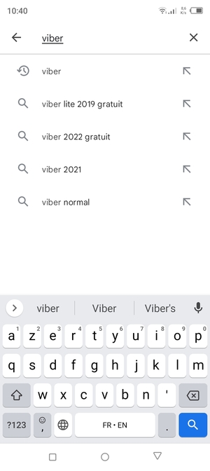 Saisissez le nom de l'appli et sélectionnez Rechercher