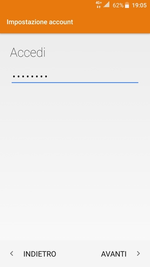Inserisci la tua password e seleziona AVANTI