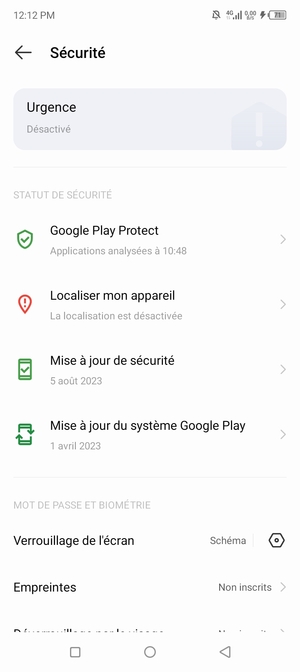 Votre téléphone est maintenant sécurisé par un écran de verrouillage