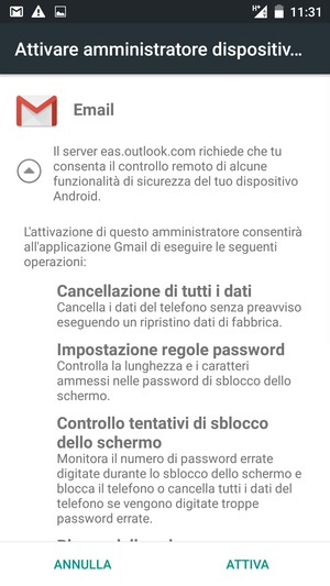 Seleziona ATTIVA