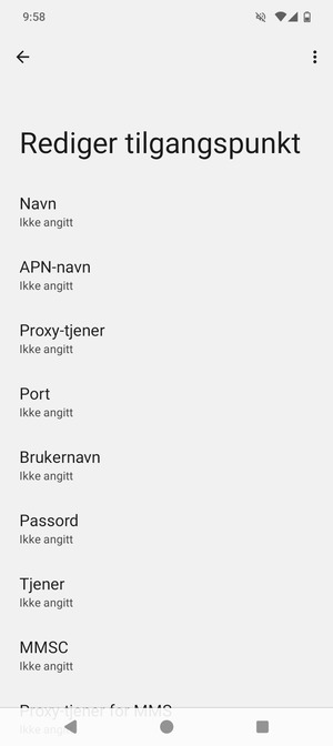 Skriv inn internett-informasjon